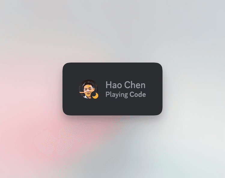 陈皓 Discord 状态显示着 Playing Code